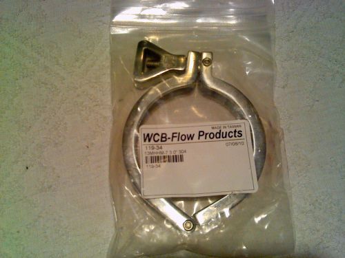 New- WCB-Flow Porducts 119-30 Sanitary Clamp, 13MHHM-7 3.0&#034;