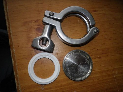 1-1/2 inch tri clover 304 stainless steel sanitary clamp,gasket,end cap for sale