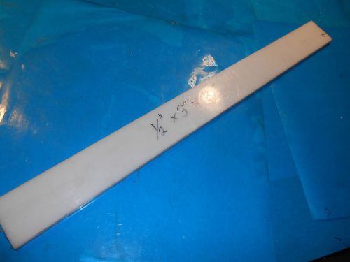 HDPE White Plastic solid bar stock 1/2&#034; X 3&#034; X 33&#034; plexiglass
