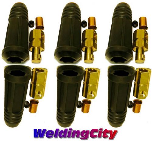 3-pk welding cable quick connector pair 200-300a (#4-#1) 35-50 mm^2 (u.s.seller) for sale