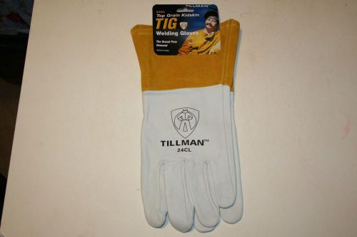 Tillman 24c 24cl large tig welding gloves top grain kidskin 4&#034; cuff - one pair for sale