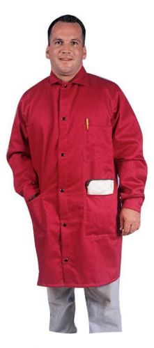 Tillman 6640B 9 oz. 40&#034; Red Flame Retardant Cotton Shop Coat, 2X-Large