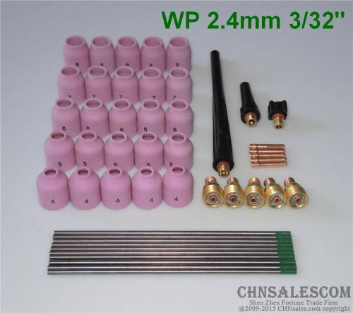 48 pcs tig welding kit gas lens for tig welding torch wp-9 wp-20 wp-25 wp 3/32&#034; for sale
