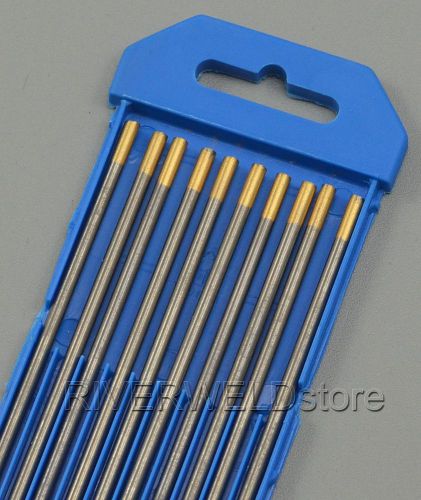 1.5% lanthanated wl15 gold tig welding tungsten electrodes  1/8 &#034;x7&#034;x10pk for sale