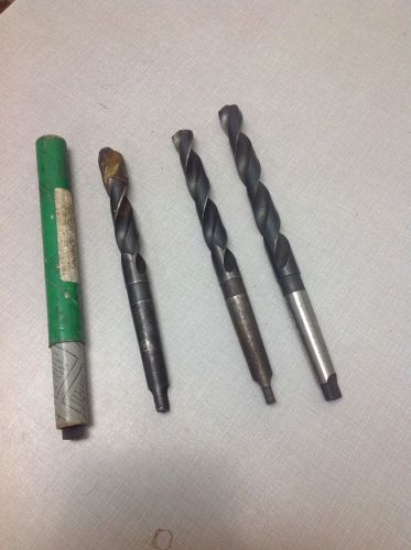 4 high speed steel morse taper #2 shank drill bits 17/32 47/64 23/32 3/4 for sale