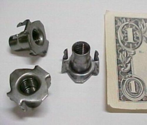 Lot 50 steel t-nut tee nut 5/16-18 threads tapered body woodworking inserts new for sale