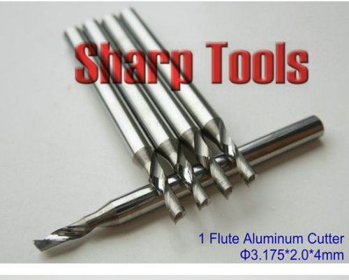 5pcs single flute carbide spiral cutter aluminum cnc router bits 2.0mm 4mm for sale