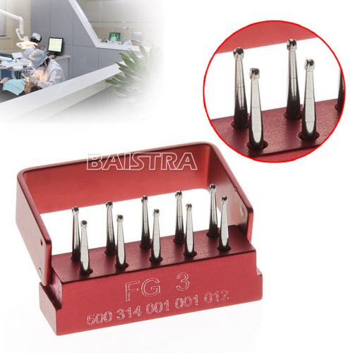 1 box 10pcs new dental tungsten carbide burs for high speed handpieces fg-3 for sale