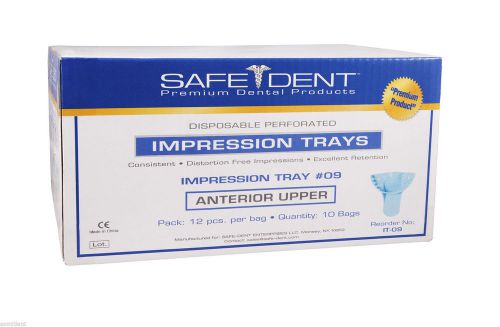 Safedent plastic disposable impression tray # 9 anterior upper / 2 bag of 12 pcs for sale