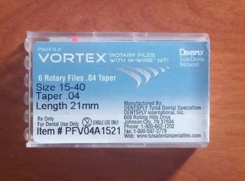 Tulsa Dental Vortex .04 21 mm 15-40 Assorted Rotary Files 1 Pack