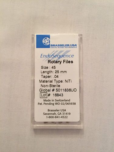Brasseler EndoSequence Size 45 .04 taper 25mm Rotary Files
