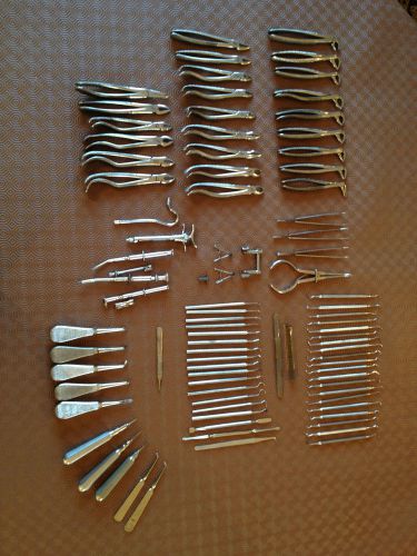 1950&#039;s stainless steel surgical instruments forceps pliers scalers etc approx 90 for sale
