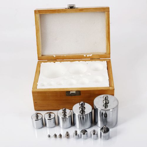 2010g wooden box package nickel-plated steel balance calibration weights silver for sale
