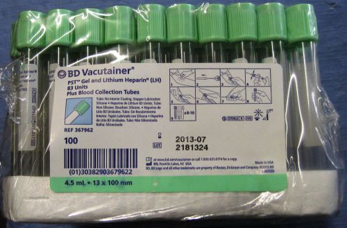 B-D Vacutainer Blood Collection Tubes 367962 PST 4.5ml  100pcs Short Date Sale!!