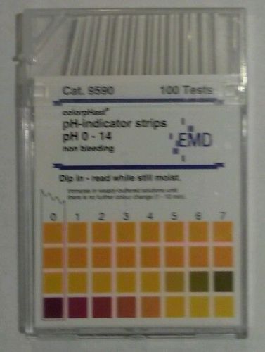 EMD Colorphast pH Paper 0-14, 100 Stripes NEW