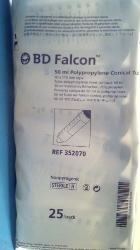BD Falcon 352070 50mL Polypropylene Conical Tube 30 x 115mm Style Lot of 45