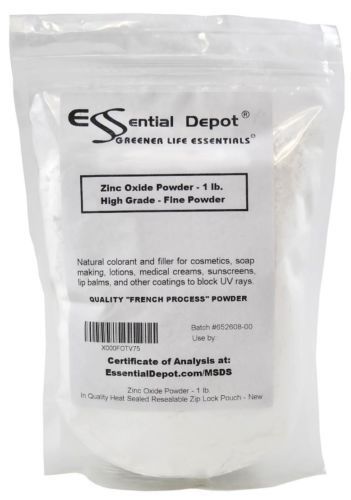 New zinc oxide powder - 1 lb. in quality heat sealed resealable zip lock pouch for sale