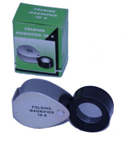 Pocket magnifier lens: 10x  single lens metal frame for sale