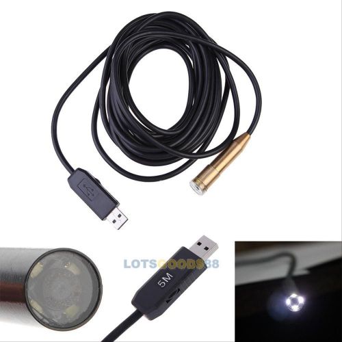 5m 4led waterproof usb inspection pipe digital camera endoscope cam borescope ls for sale