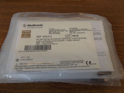 Medtronic 876-015  4.0mm x 15mm  Bone Screw
