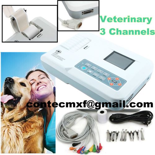 Ce veterinary ecg300g ecg/ekg machine,electrocardiograph,3 channels,software vet for sale