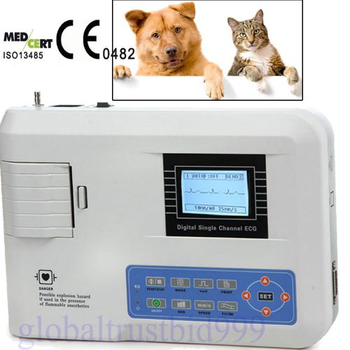 Veterinary vet portable Digital 1 channel 12 lead Electrocardiograph ECG machine