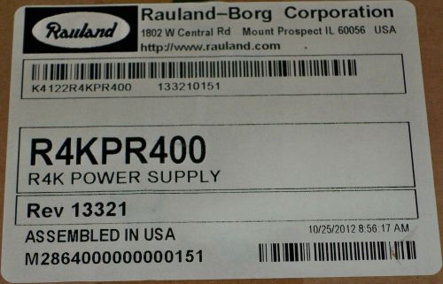 Rauland-Borg R4KPR400 R4K Power Supply  K4122R4KPR400  NEW Factory Sealed