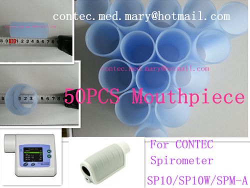 50pieces,Mouthpiece Pipe for CONTEC Digital Spirometer SP10/10W,Reusable,Plastic