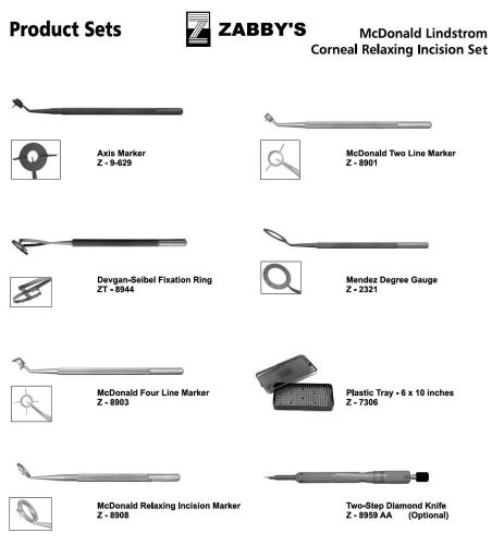 zabby&#039;s McDonald Lindstrom Corneal Relaxing Incision Set complete