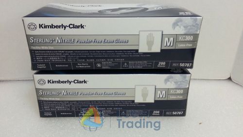 2 Boxes Kimberly-Clark Nitrile Medium Exam Gloves in Sterling 50707 Exp 08/2017