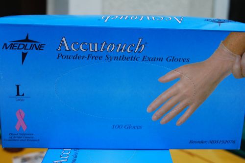 6 new box 600 medline accutouch powder free synthetic exam gloves size S M L
