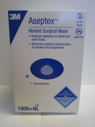 50 3M Aseptex Molded Surgical Mask Ear-Loop Mask