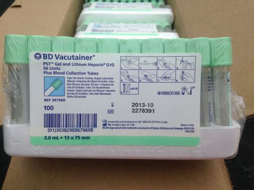 BLOOD COLLECTION TUBES, BD VACUTAINER  100CT.   3 ML.     367960