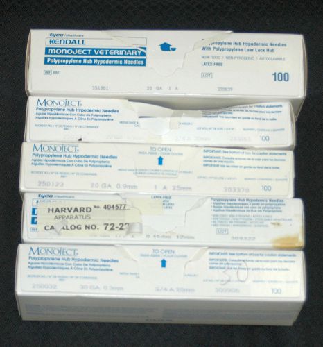 Lot of kendall monoject hypodermic needle 251881, 250032, 250248, 250123, 250321 for sale