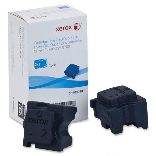 Genuine New Xerox Solid Ink Stick - Cyan - Solid Ink - 2 / Box # 108R00990