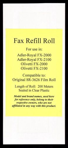 New Fax Refill Roll for Adler-Royal FX-2000 FX-2100 and Olivetti FX-2000 FX-2100