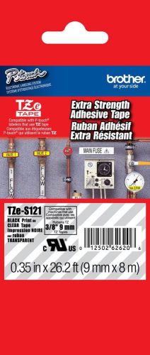Brother P-Touch TZS121 Label Tape TZeS121 TZS-121 Industrial Blk/Clr TZeS-121