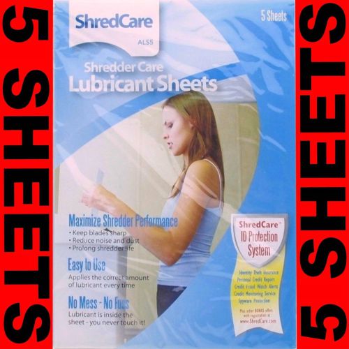 ELECTRIC SHREDDER CARE Lubricant LUBRICATION Protect Sheet 5 Sheets NEW 9765