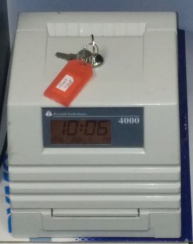 Used Pyramid 4000 Time Clock With Ribbon, Key, &amp; Power Adapter