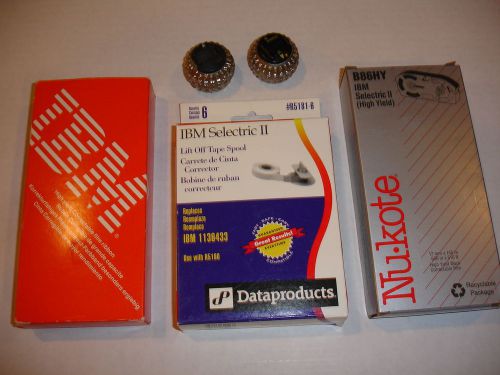 IBM Selectric Typewriter Supplies Lot of 5 - 2 Ribbons - Lift Off Tape -2 Balls