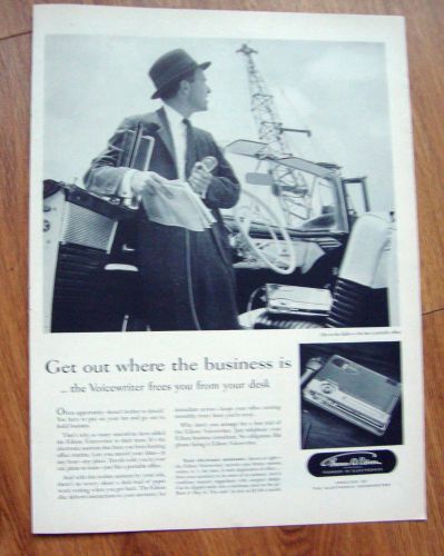 1956 Edison Voicewriter Ad  AOut in the Field He has a Portable Office