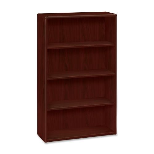 10700 Series Wood Bookcase, Four-Shelf, 36w x 13-1/8d x 57-1/8h, Mahogany