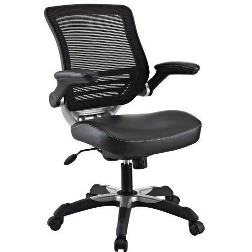 Seat Tilt Adjustable Office Chair With Mesh Back And Black Leatherette Seat New