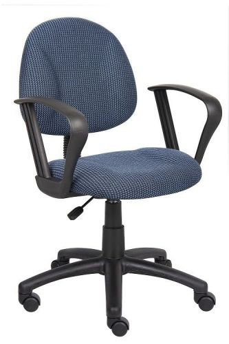 B317 BOSS BLUE DELUXE POSTURE OFFICE TASK CHAIR WITH LOOP ARMS