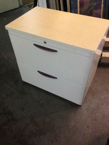 2 DRAWER LATERAL SIZE FILE CABINET w/ LAMINATE TOP by STEELCASE OFFICE FURN 30&#034;W