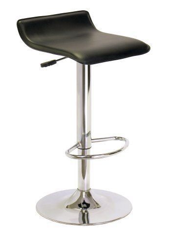 Winsome Spectrum ABS Airlift Swivel Stool Faux Leather Seat Black/Metal Shop New