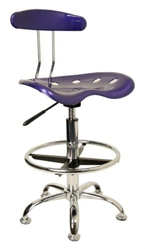 Adjustable height drafting stool with chrome base and ring [id 3064598] for sale