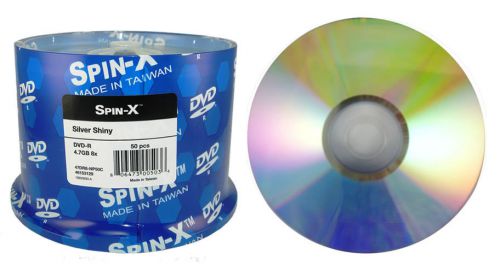 500 spin-x 8x dvd-r silver shiny thermal printable blank recordable dvd media for sale