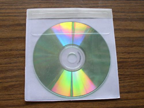1000 New CD Vinyl Sleeve with Adhesive Backing, Inner Non-Woven Fabric Liner V1A