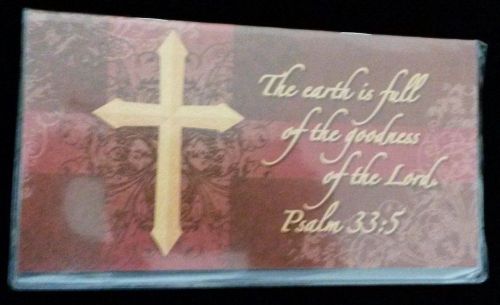 2015-2016 Pocket Planner Calendar Faith Psalm with Cross in Brown
